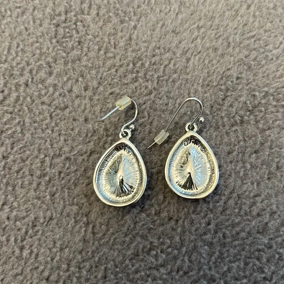 WHBM Silvertone and Black Bead Drop Earrings - Picture 5 of 5